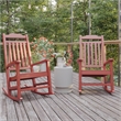 Flash Furniture Winston All-Weather Plastic Rocking Chair in Red (Set of 2)