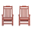 Flash Furniture Winston All-Weather Plastic Rocking Chair in Red (Set of 2)