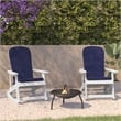 Flash Furniture Savannah Plastic Adirondack Chairs in White/Blue (Set of 2)