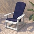 Flash Furniture Savannah Plastic Adirondack Chairs in White/Blue (Set of 2)