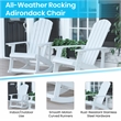 Flash Furniture Savannah Plastic Adirondack Chairs in White/Blue (Set of 2)
