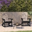 Flash Furniture Savannah Plastic Adirondack Chairs in Black/Cream (Set of 2)
