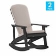Flash Furniture Savannah Plastic Adirondack Chairs in Black/Cream (Set of 2)
