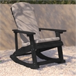 Flash Furniture Savannah Plastic Adirondack Chairs in Black/Cream (Set of 2)