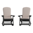 Flash Furniture Savannah Plastic Adirondack Chairs in Black/Cream (Set of 2)