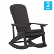 Flash Furniture Savannah Plastic Adirondack Chairs in Black/Gray (Set of 2)
