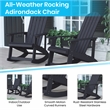 Flash Furniture Savannah Plastic Adirondack Chairs in Black/Gray (Set of 2)