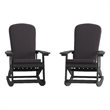 Flash Furniture Savannah Plastic Adirondack Chairs in Black/Gray (Set of 2)