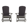 Flash Furniture Savannah Plastic Rocking Adirondack Chairs in Gray (Set of 2)