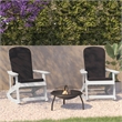 Flash Furniture Savannah Plastic Adirondack Chairs in White/Gray (Set of 2)