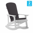 Flash Furniture Savannah Plastic Adirondack Chairs in White/Gray (Set of 2)