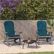 Flash Furniture Savannah Plastic Adirondack Chairs in Gray/Teal Blue (Set of 2)