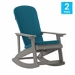 Flash Furniture Savannah Plastic Adirondack Chairs in Gray/Teal Blue (Set of 2)