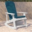 Flash Furniture Savannah Plastic Adirondack Chairs in White/Teal Blue (Set of 2)