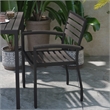 Flash Furniture Lark Aluminum Patio Stack Chairs in Gray Wash Teak (Set of 2)