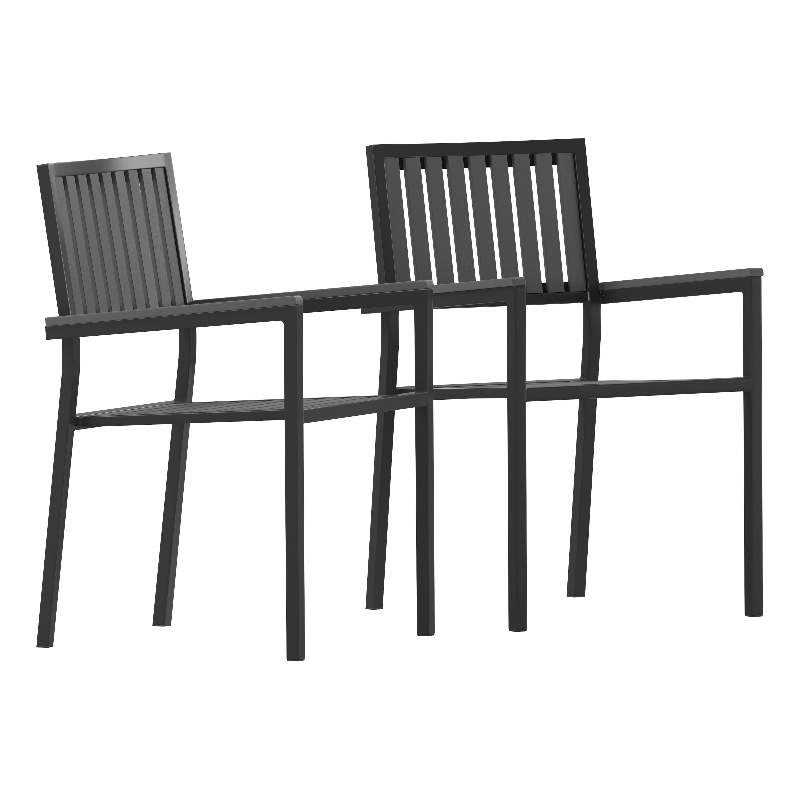 Flash Furniture Harris Metal Patio Club Chair in Black (Set of 2)