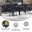 Flash Furniture Helvey Metal Patio Chair with Polyresin Seat in Black (Set of 2)