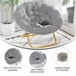 Flash Furniture Gwen XL Fabric Folding Saucer Chair in Gray/Soft Gold
