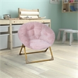 Flash Furniture Gwen Fabric Kids Folding Saucer Chair in Blush Pink/Soft Gold