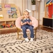 Flash Furniture Gwen Fabric Kids Folding Saucer Chair in Blush Pink/Soft Gold