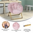 Flash Furniture Gwen Fabric Kids Folding Saucer Chair in Blush Pink/Soft Gold