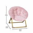 Flash Furniture Gwen Fabric Kids Folding Saucer Chair in Blush Pink/Soft Gold
