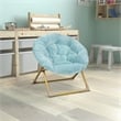 Flash Furniture Gwen Fabric Kids Folding Saucer Chair in Aqua Blue