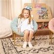 Flash Furniture Gwen Fabric Kids Folding Saucer Chair in Aqua Blue