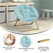 Flash Furniture Gwen Fabric Kids Folding Saucer Chair in Aqua Blue