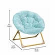 Flash Furniture Gwen Fabric Kids Folding Saucer Chair in Aqua Blue