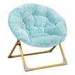Flash Furniture Gwen Fabric Kids Folding Saucer Chair in Aqua Blue