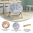 Flash Furniture Gwen Fabric Kids Folding Saucer Chair in Gray/Soft Gold