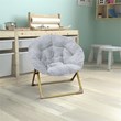Flash Furniture Gwen Fabric Kids Folding Saucer Chair in Gray/Soft Gold