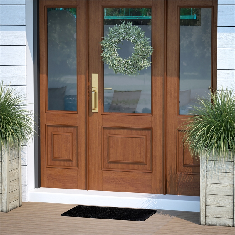 Flash Furniture Harbold Coir Wood Fiber Entryway Doormat in Black