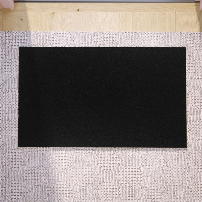 Flash Furniture Harbold Coir Wood Fiber Entryway Doormat in Black