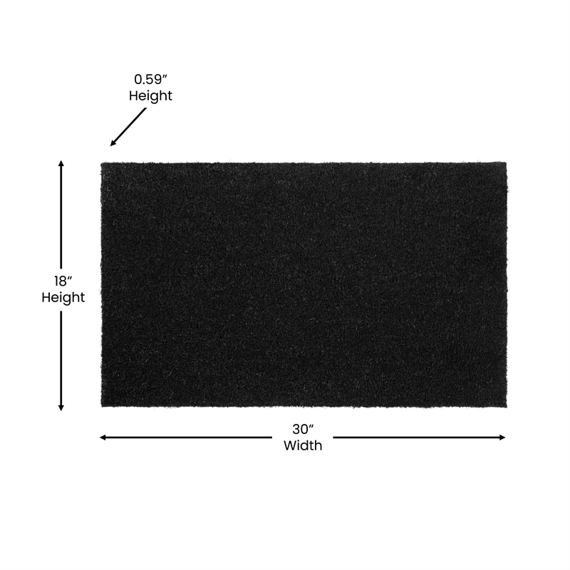 Flash Furniture Harbold Coir Wood Fiber Entryway Doormat in Black