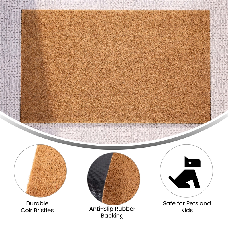 Flash Furniture Harbold Coir Wood Fiber Entryway Doormat in Natural