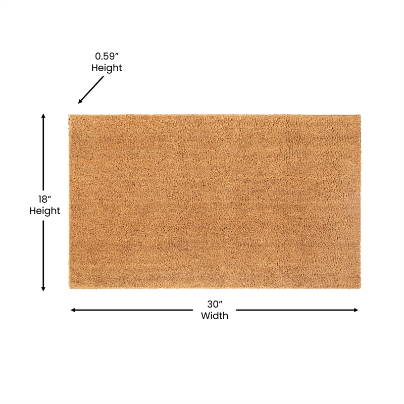 Flash Furniture Harbold Coir Wood Fiber Entryway Doormat in Natural