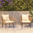 Flash Furniture Hensley Rattan Patio Chairs in Natural & Cream (Set of 2)