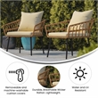 Flash Furniture Hensley Rattan Patio Chairs in Natural & Cream (Set of 2)
