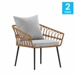 Flash Furniture Hensley Rattan Patio Chairs in Natural & Gray (Set of 2)