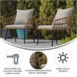 Flash Furniture Hensley Rattan Patio Chairs in Natural & Gray (Set of 2)