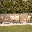 Flash Furniture Hensley 4-Piece Rattan Patio Seating Set in Natural/Cream