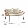 Flash Furniture Hensley 4-Piece Rattan Patio Seating Set in Natural/Cream