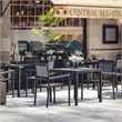 Flash Furniture Harris 5-Piece Top Square Metal Table & Chairs Set in Black