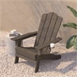 Flash Furniture Newport Plastic Adirondack Chair w/ Swiveling Cupholder in Brown