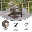 Flash Furniture Newport Plastic Adirondack Chair w/ Swiveling Cupholder in Brown