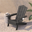 Flash Furniture Newport Plastic Adirondack Chair w/ Swiveling Cupholder in Gray