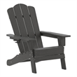 Flash Furniture Newport Plastic Adirondack Chair w/ Swiveling Cupholder in Gray