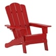 Flash Furniture Newport Plastic Adirondack Chair with Swiveling Cupholder in Red